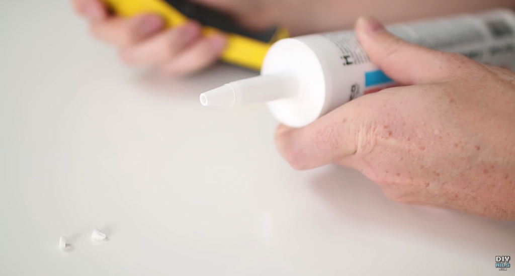 how to cut a caulk tube