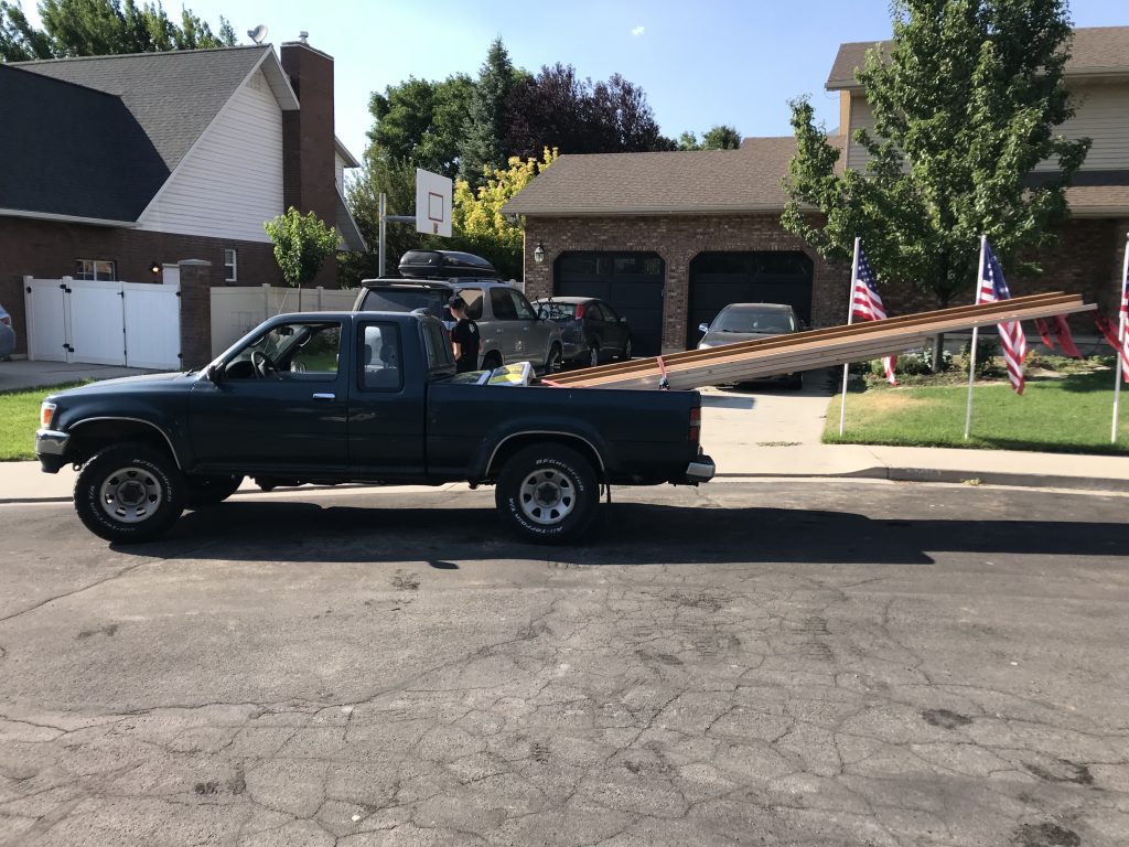 16 foot lumber, Toyota Tacoma